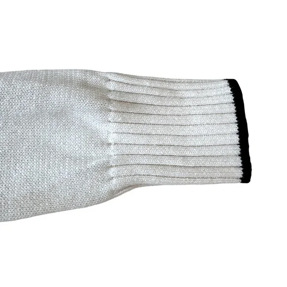 LOFT Cream Cotton Blend Crewneck Sweater with Embroidered Black Cat Silhouette - Picture 4 of 7